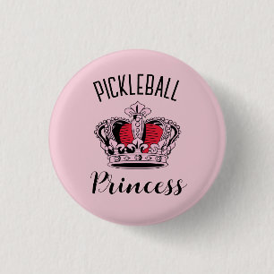 Rosa Pickleball Prinzessinnen Krone  Button
