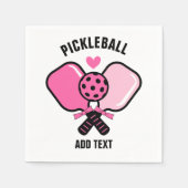 Rosa Pickleball-Schläger mit Schleife Serviette (Vorderseite)