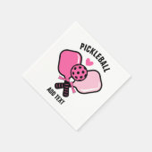 Rosa Pickleball-Schläger mit Schleife Serviette (Ecke)