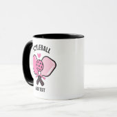 Rosa Pickleball-Schläger mit Schleife Tasse (Vorderseite Links)