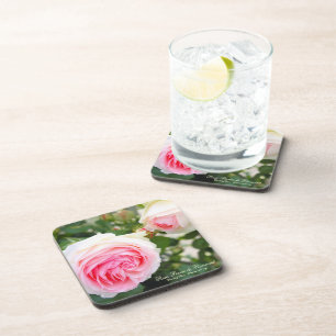 Rosa Pierre de Ronsard [Set für harten Kunststoff- Getränkeuntersetzer