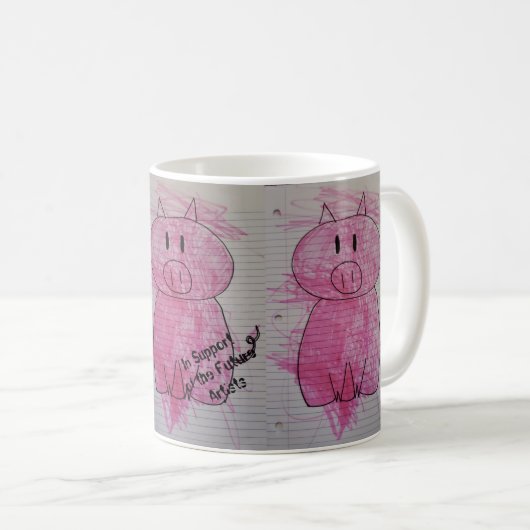 Rosa Piggie Kaffeetasse (VorderseiteRechts)