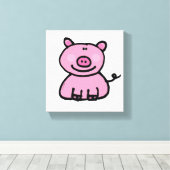 Rosa Piggie Leinwanddruck (Insitu (Holzboden))