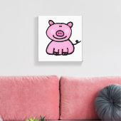 Rosa Piggie Leinwanddruck (Insitu (Wohnzimmer))