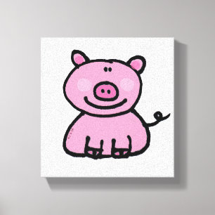 Rosa Piggie Leinwanddruck