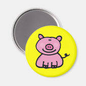 Rosa Piggie Magnet (Vorderseite/Rückseite)
