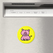 Rosa Piggie Magnet (In Situ (Geschirrspüler))