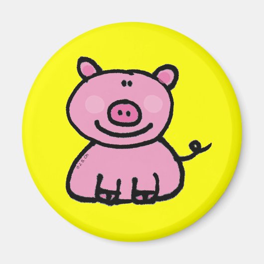 Rosa Piggie Magnet (Vorne)