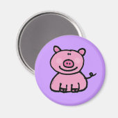 Rosa Piggie Magnet (Vorderseite/Rückseite)
