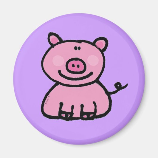 Rosa Piggie Magnet (Vorne)