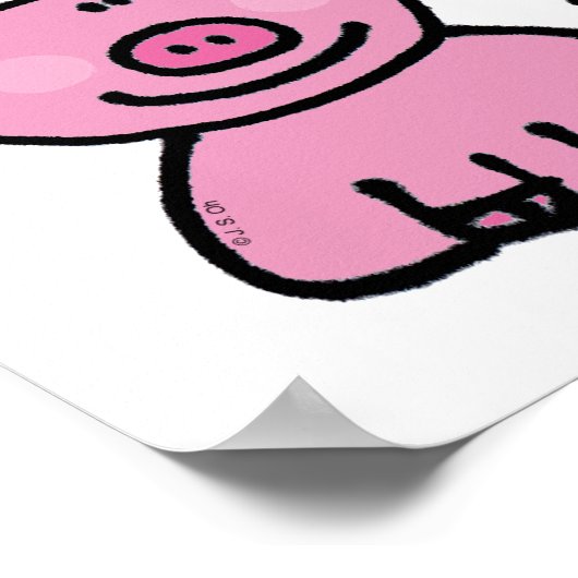 Rosa Piggie Poster (Ecke)