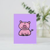 Rosa Piggie Postkarte (Stehend Vorderseite)