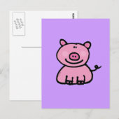 Rosa Piggie Postkarte (Vorne/Hinten)