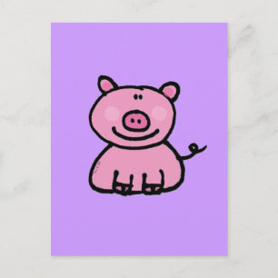 Rosa Piggie Postkarte