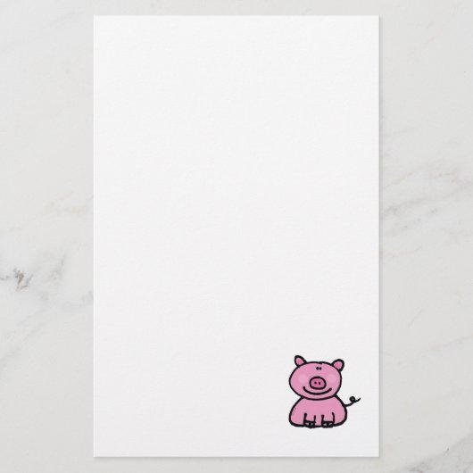 Rosa piggy briefpapier (Vorderseite)
