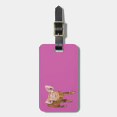 Rosa Piggy Gepäckanhänger (Vorderseite vertikal)