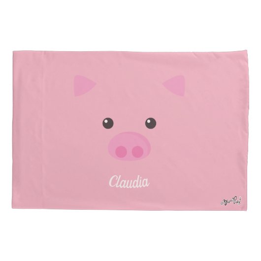 Rosa Piggy Gesicht Kissenbezug (Rückseite)