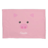 Rosa Piggy Gesicht Kissenbezug (Vorderseite)