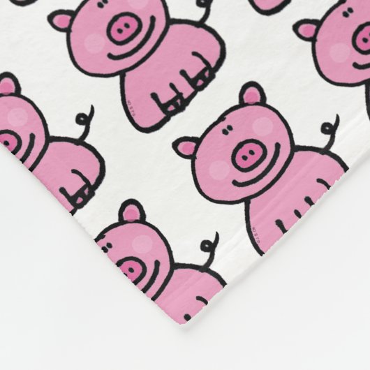rosa piggy Muster Fleecedecke (Ecke)