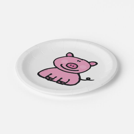 rosa piggy pappteller (Schrägansicht)