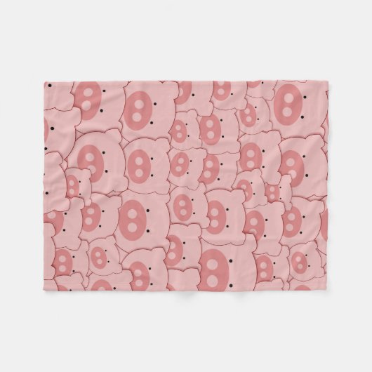 Rosa Piggy Schwein-Muster Fleecedecke (Vorderseite (Horizontal))