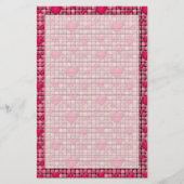 Rosa Pile mit Herz Briefpapier (Vorderseite)