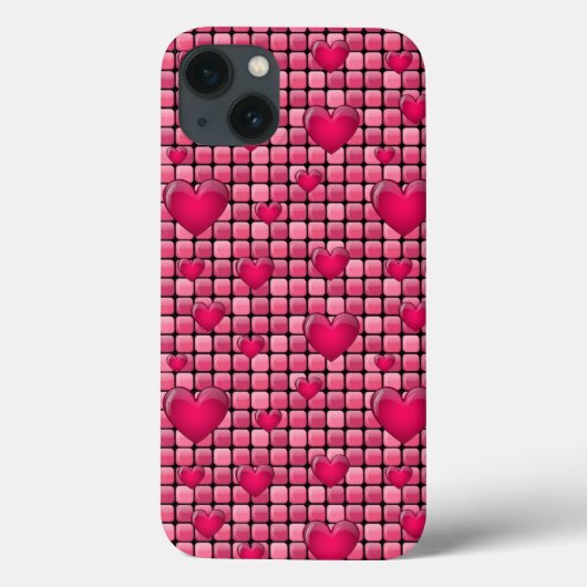 Rosa Pile mit Herz Case-Mate iPhone Hülle (Rückseite)