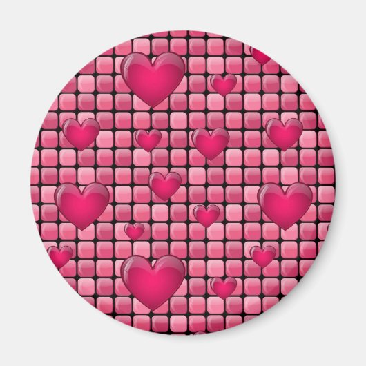 Rosa Pile mit Herz Magnet (Vorne)