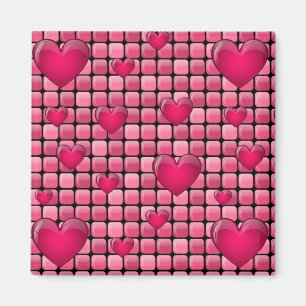 Rosa Pile mit Herz Magnet