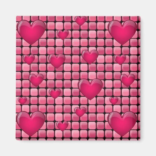 Rosa Pile mit Herz Magnet (Vorne)