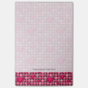 Rosa Pile mit Herz Post-it Klebezettel