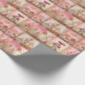 Rosa Pilze Geschenkpapier (Ecke)