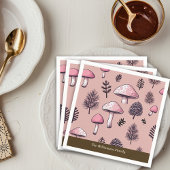 Rosa Pilze Rustikaler Erntedank Persönlich Serviette