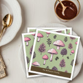 Rosa Pilze Rustikaler Erntedank Persönlich Serviette