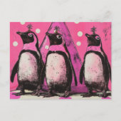 Rosa Pinguine Postkarte (Vorderseite)