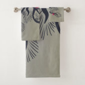 Rosa Pinienbäume und stilisierte Kiefernbäume Badhandtuch Set (Insitu)