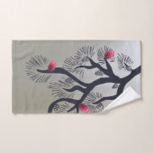 Rosa Pinienbäume und stilisierte Kiefernbäume Badhandtuch Set (Handtuch)