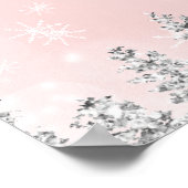 Rosa Pinienkiefer mit Silberblüte Brautparty Poster (Ecke)