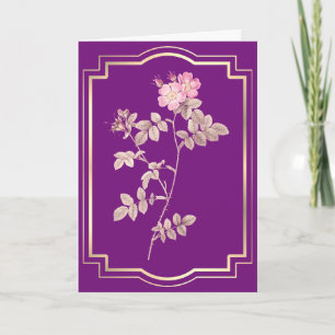 Rosa Pink auf lila Geburtstag Karte