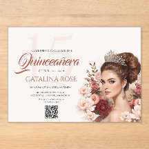 Rosa Pink Blush Elegant Quinceañera QR-Code