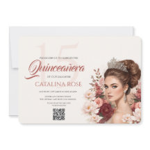 Rosa Pink Blush Elegant Quinceañera QR Code
