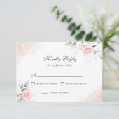 Rosa Pink Blush RSVP Karte (Stehend Vorderseite)