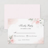Rosa Pink Blush RSVP Karte (Vorne/Hinten)