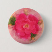 Rosa Pink  Florale Aquarell Button (Vorderseite)