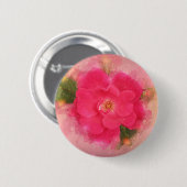 Rosa Pink  Florale Aquarell Button (Vorne & Hinten)