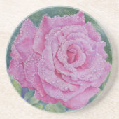 Rosa Pink mit Regentropfen Getränkeuntersetzer (Vorne)