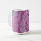 Rosa Pink mit Regentropfen  Kaffeetasse (Vorderseite Links)