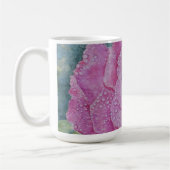 Rosa Pink mit Regentropfen  Kaffeetasse (Links)