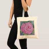 Rosa Pink mit Regentropfen Tragetasche (Vorderseite (Produkt))