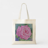 Rosa Pink mit Regentropfen Tragetasche (Rückseite)
